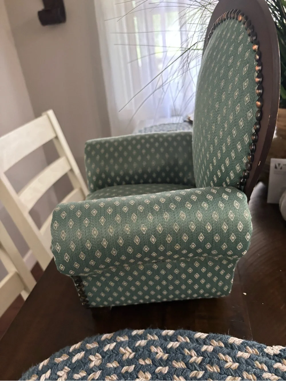 Dayton Hudson American Girl Doll sized Teal Upholstered Accent Chair